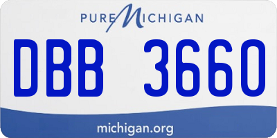 MI license plate DBB3660