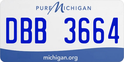 MI license plate DBB3664