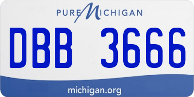 MI license plate DBB3666