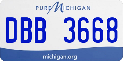 MI license plate DBB3668