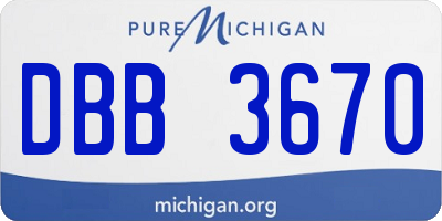 MI license plate DBB3670