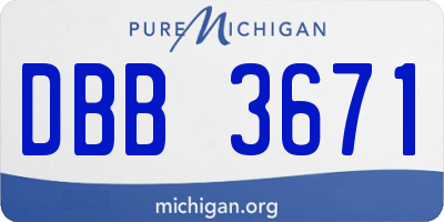 MI license plate DBB3671