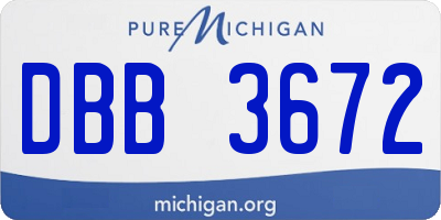 MI license plate DBB3672