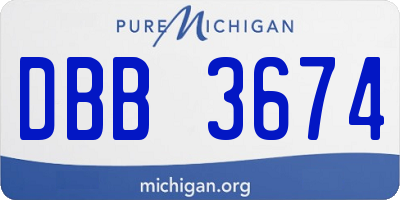 MI license plate DBB3674