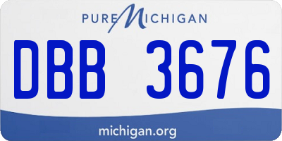 MI license plate DBB3676