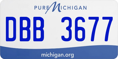 MI license plate DBB3677
