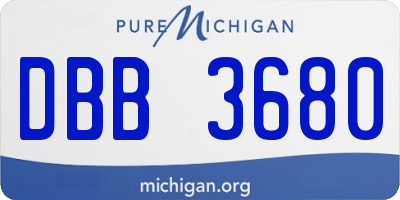 MI license plate DBB3680