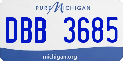 MI license plate DBB3685