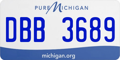 MI license plate DBB3689