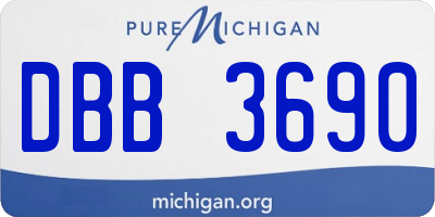 MI license plate DBB3690
