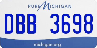 MI license plate DBB3698