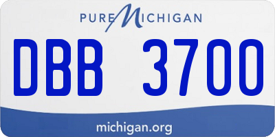 MI license plate DBB3700