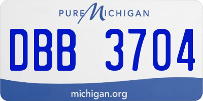 MI license plate DBB3704