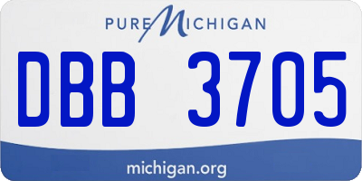 MI license plate DBB3705