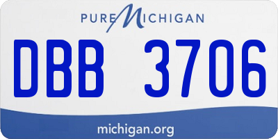 MI license plate DBB3706