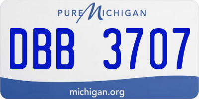 MI license plate DBB3707