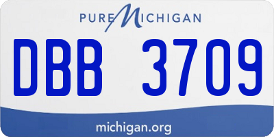 MI license plate DBB3709