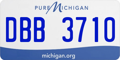 MI license plate DBB3710