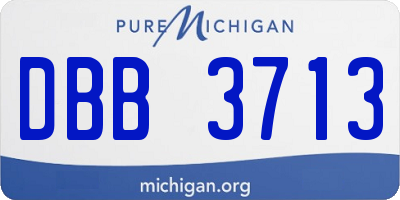 MI license plate DBB3713