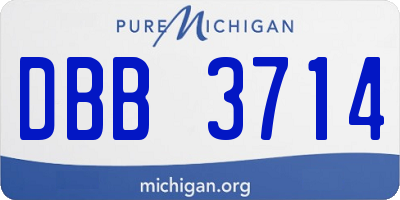 MI license plate DBB3714