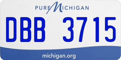 MI license plate DBB3715
