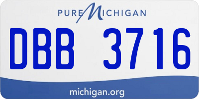 MI license plate DBB3716