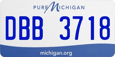 MI license plate DBB3718