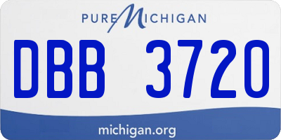 MI license plate DBB3720