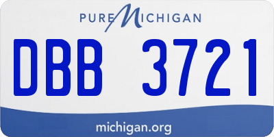 MI license plate DBB3721