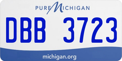 MI license plate DBB3723