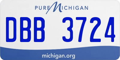 MI license plate DBB3724