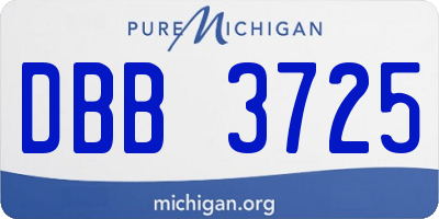 MI license plate DBB3725
