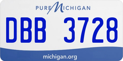 MI license plate DBB3728