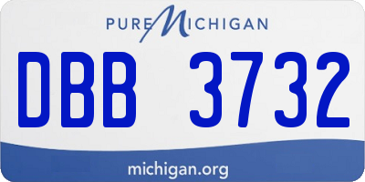 MI license plate DBB3732