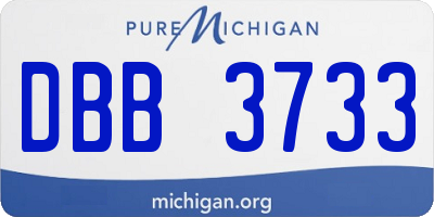 MI license plate DBB3733