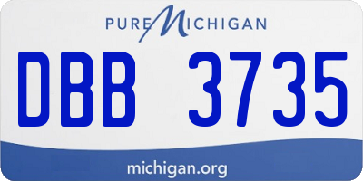 MI license plate DBB3735