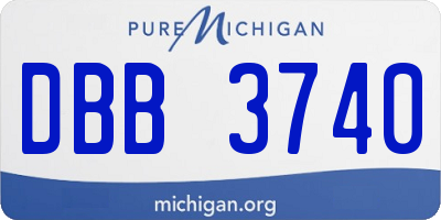 MI license plate DBB3740