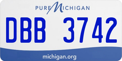 MI license plate DBB3742