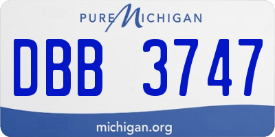 MI license plate DBB3747