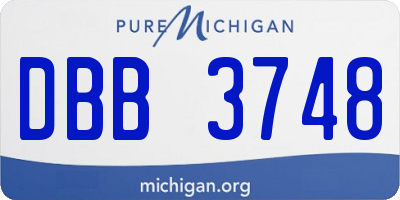MI license plate DBB3748