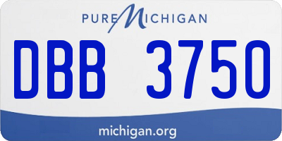 MI license plate DBB3750