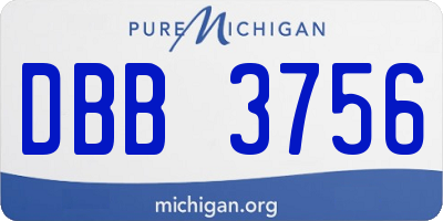MI license plate DBB3756