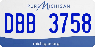 MI license plate DBB3758