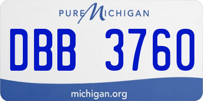 MI license plate DBB3760