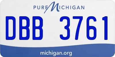 MI license plate DBB3761