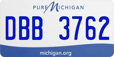 MI license plate DBB3762