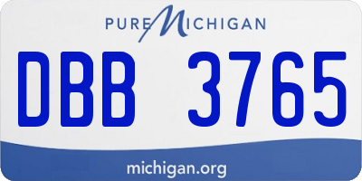 MI license plate DBB3765