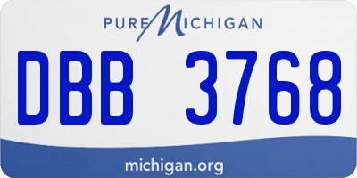 MI license plate DBB3768