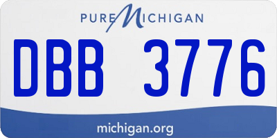 MI license plate DBB3776