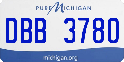 MI license plate DBB3780